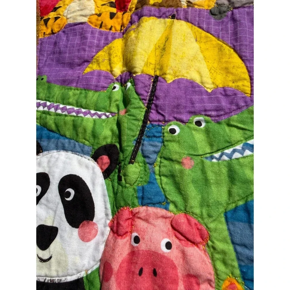 Noah's Ark Baby‎ Quilt Animal Patchwork Applique Crib Blanket 45x35